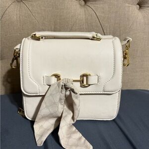 Steve Madden Cream Crossbody Bag with Gold Details